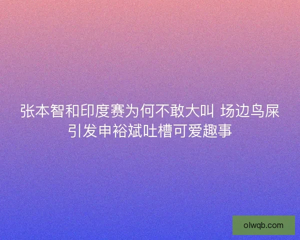 张本智和印度赛为何不敢大叫 场边鸟屎引发申裕斌吐槽可爱趣事
